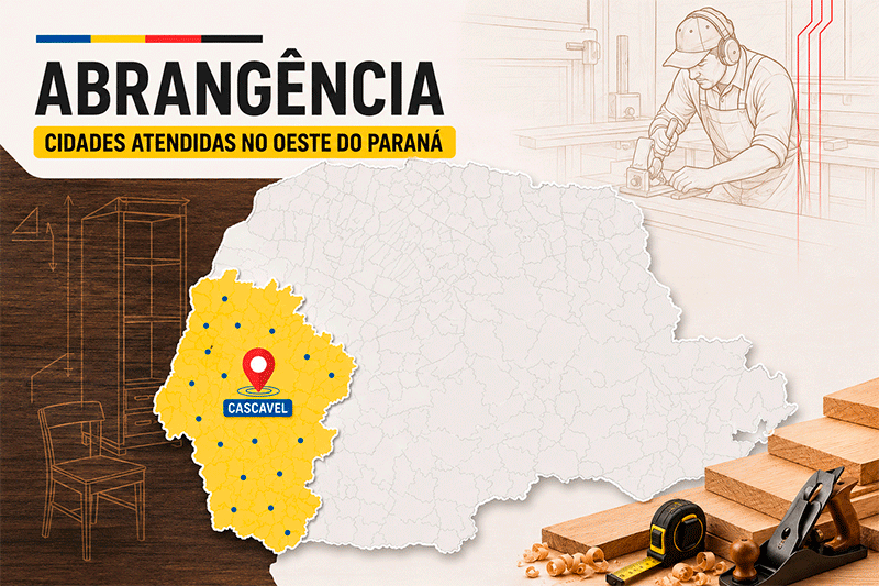 Mapa de abrangência do SINTRIMMOC